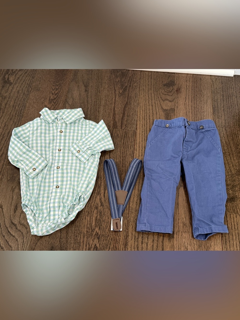 Carter’s baby boy dress shirt and pants with suspenders